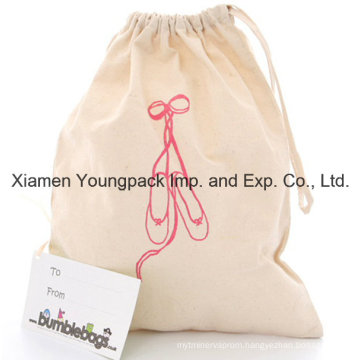 Promotional Custom 100% Natural Cotton Cloth Draw-String Shoe Dust Bag